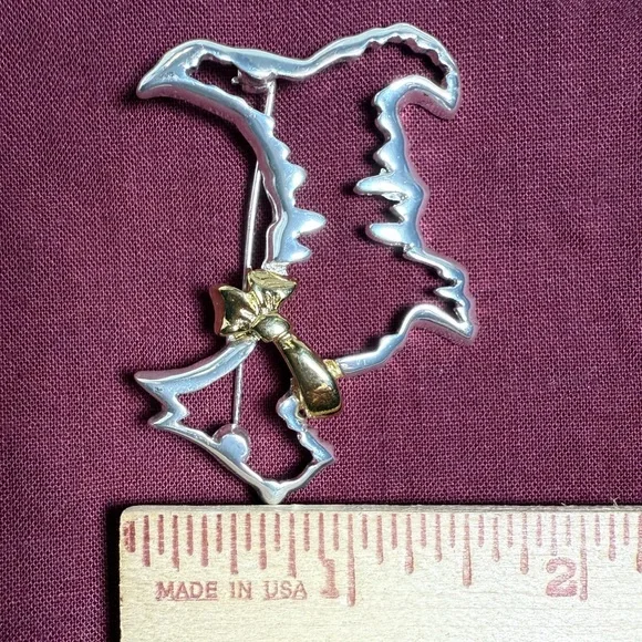 Napier Gold and Silver Scottish Dog Brooch - Picture 5 of 5